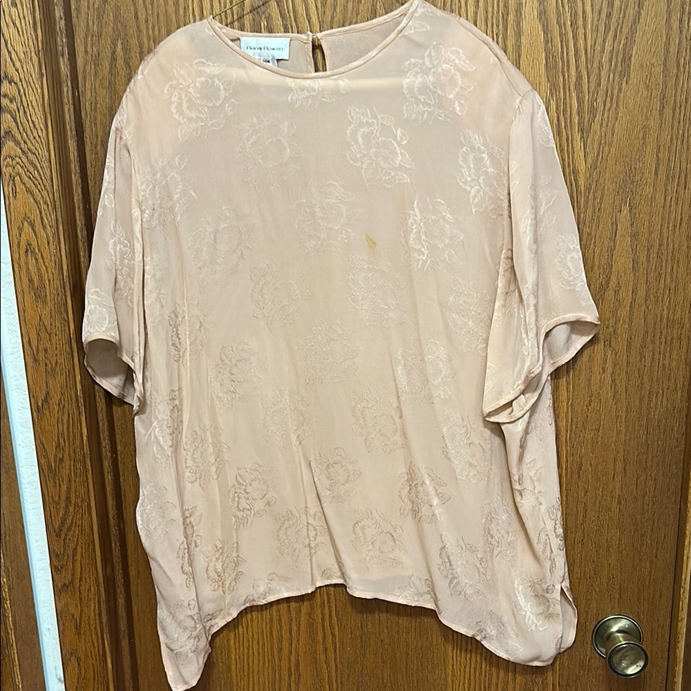Elegant Peach Floral Silk Top